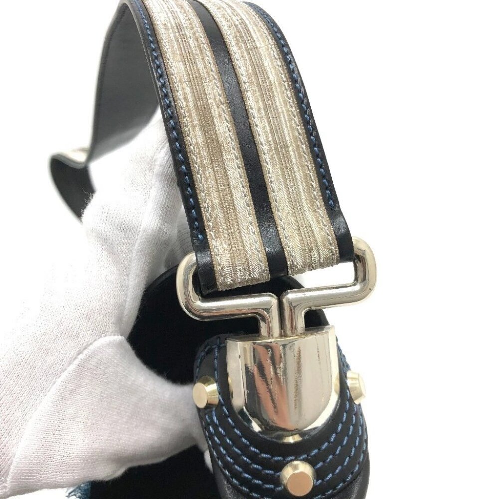 CELINE 115/130 ribbon Crossbody Bag Shoulder Bag Leather Black/SilverHardware - Picture 12 of 15